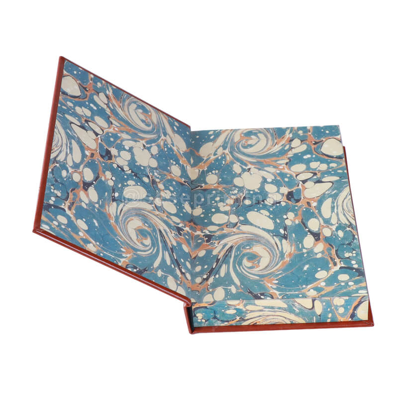 Create Leather Bound Book with Embossing on Spine, Debossed Title, Decorative Endpapers and Sprayed Edges