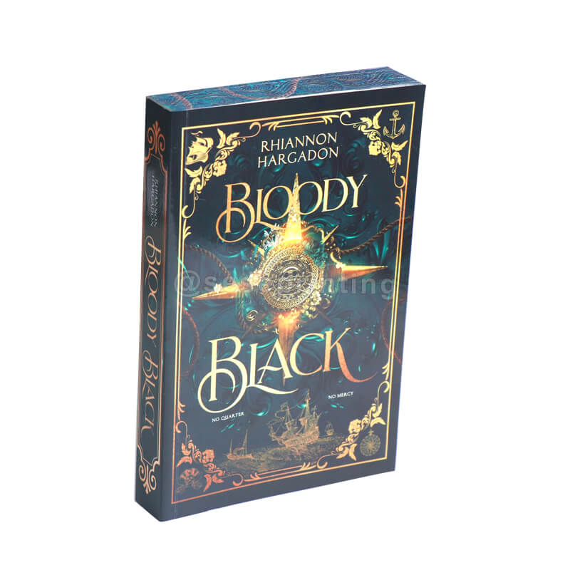 Black and White Interior Perfect Bound Soft Cover Book with Glossy Lamination and Patterned Edges