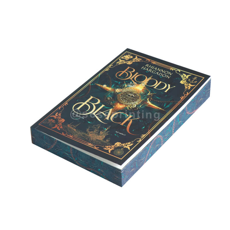 Black and White Interior Perfect Bound Soft Cover Book with Glossy Lamination and Patterned Edges