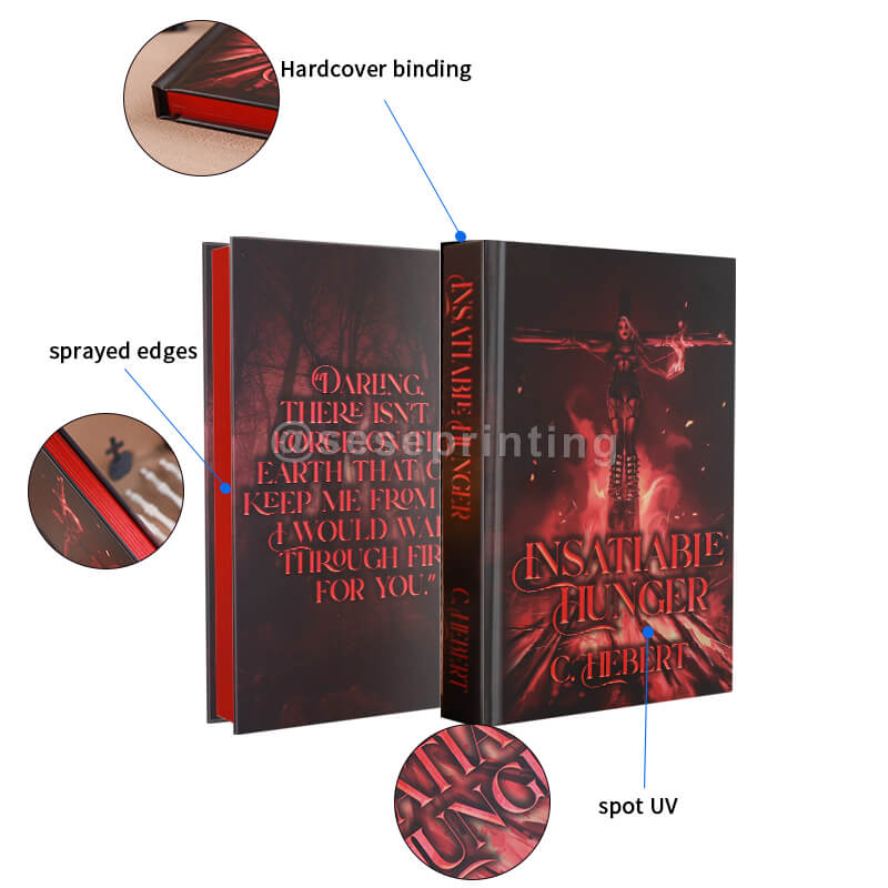 Get Special Editions Printed Spot UV + Sprayed Edges Hardcovers with Custom Endpapers