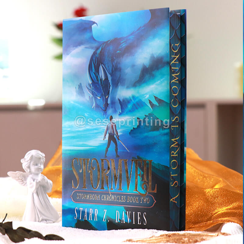 Hardcover Book Printed Dust Jacket, Foil Stamping Cover, and Custom Sprayed Edges Image