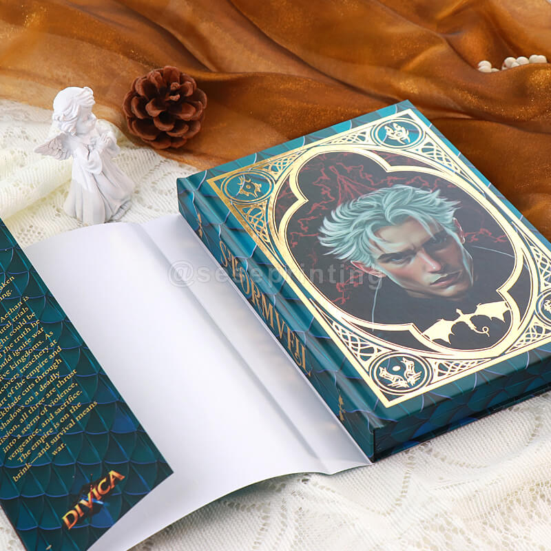 Hardcover Book Printed Dust Jacket, Foil Stamping Cover, and Custom Sprayed Edges Image