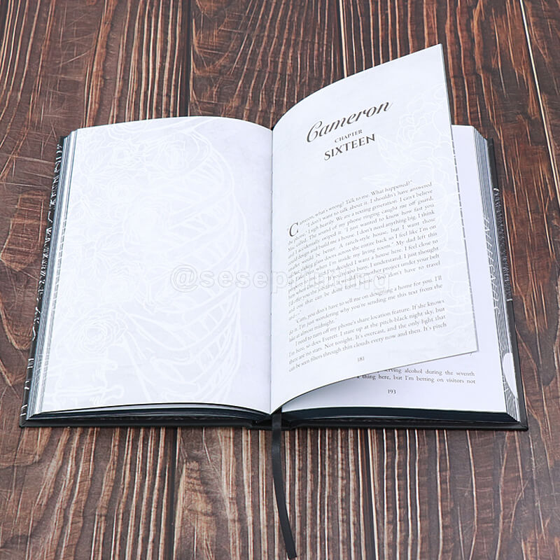 Embossing on Hardcover Book as Well as Sprayed Edges, Endpapers and Ribbon Bookmark