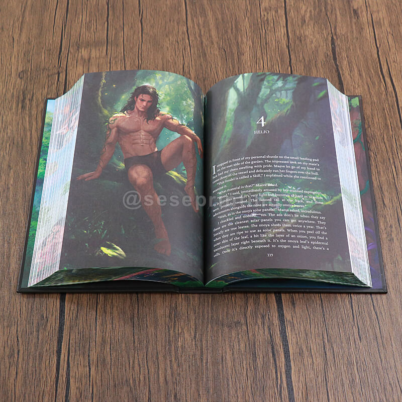 Foiling Embossing on Special Edition Book with Sprayed Edges, Full Color Illustration Pages