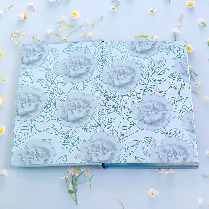 Series of 3 Books with Foil Cloth Hardcover, Patterned Edges, and Custom Endpapers