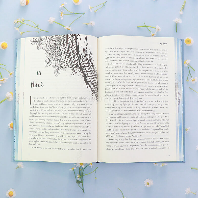 Series of 3 Books with Foil Cloth Hardcover, Patterned Edges, and Custom Endpapers