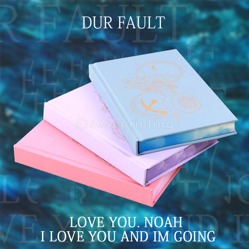 Series of 3 Books with Foil Cloth Hardcover, Patterned Edges, and Custom Endpapers