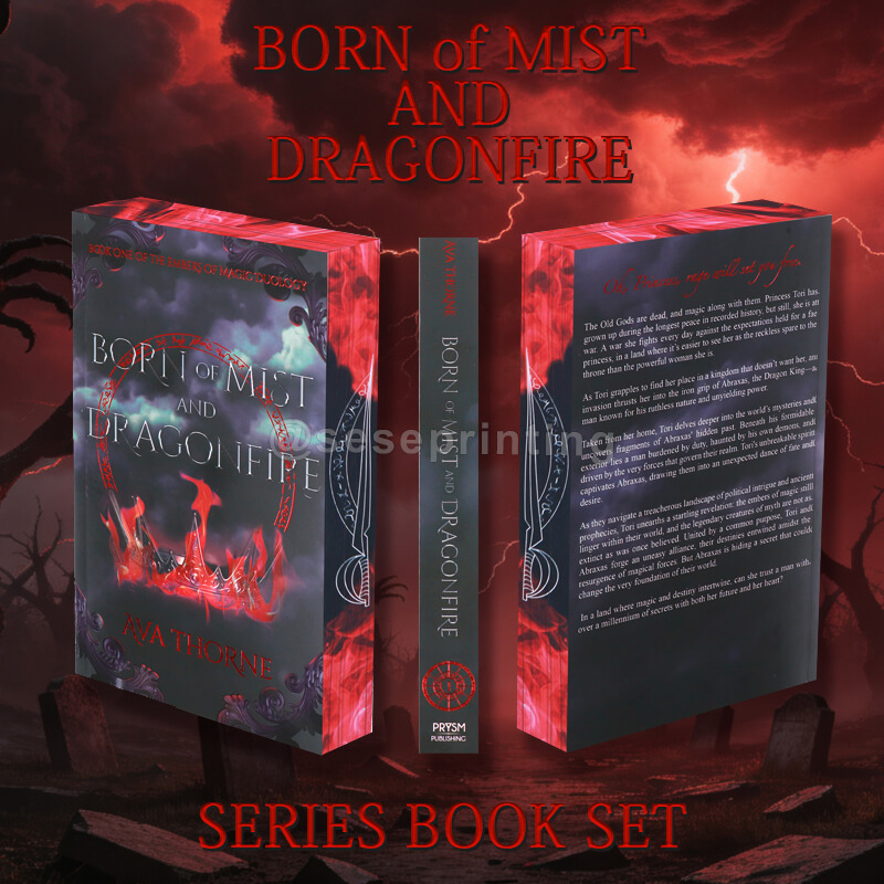 Fantasy Novel Paperback with Vellum Paper, Foil Stamped Cover, Spot UV, and Sprayed Edges