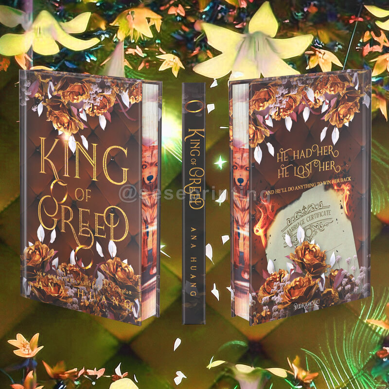 Hardback with Holographic Gold Foil Cover, Sprayed Edges and Custom Endpapers