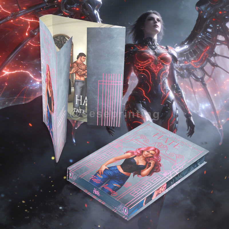 Modern Mythology Fantasy Novel with Patterns Sprayed Edges, Spot UV on Hardcover, and Dust Jackets