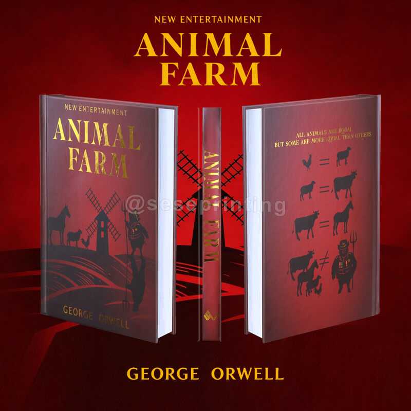 90gsm White Offset Paper Hardback Book with Foiling Cover and Color Printed Endsheets