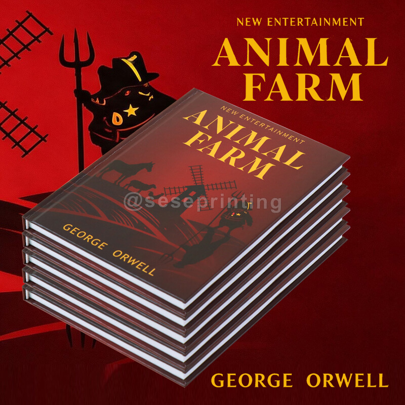 90gsm White Offset Paper Hardback Book with Foiling Cover and Color Printed Endsheets
