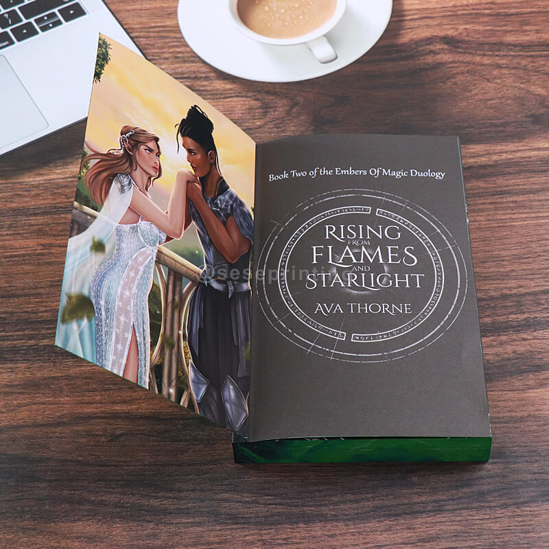 Book Printing with Special Features Foiling and Spot UV on Paperback, Custom Sprayed Edges