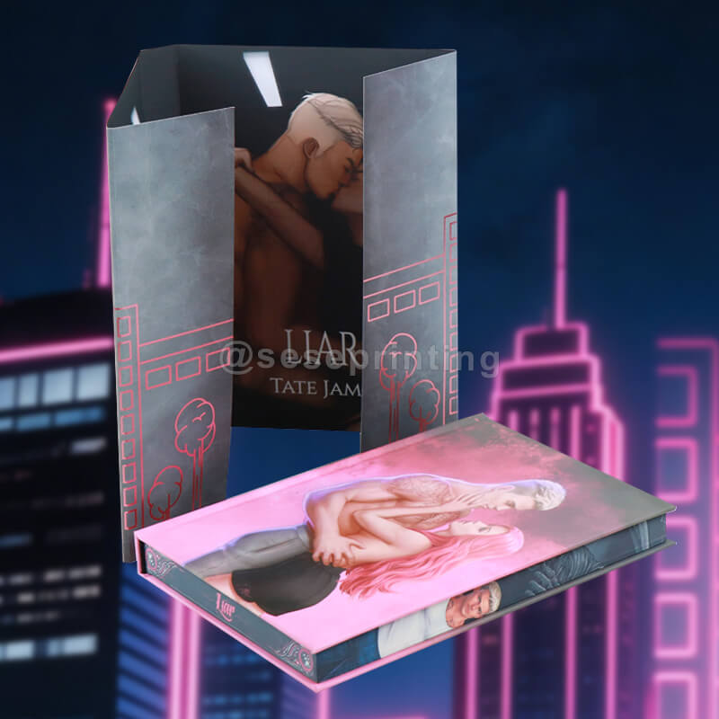 Book Printing with Spot UV on Hardcover, Custom Printed Endpapers, Sprayed Edges and Dust Jackets