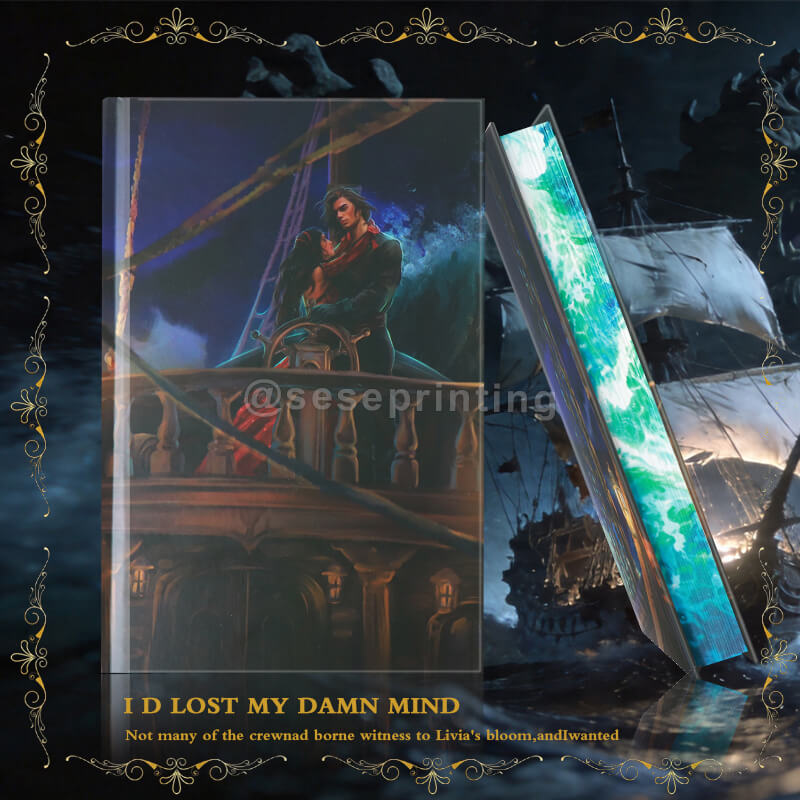 Hardcover Fantasy Book with Full-Color Matte Laminated Cover, Image Edges, Custom Printed Endpapers