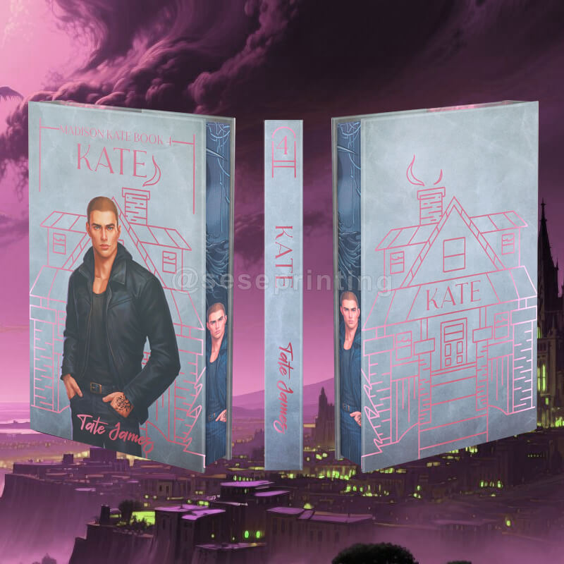 Hardcover with UV Spotting on Cover, Printed Endpages, Foil Dust Jackets and Sprayed Pattern Edges