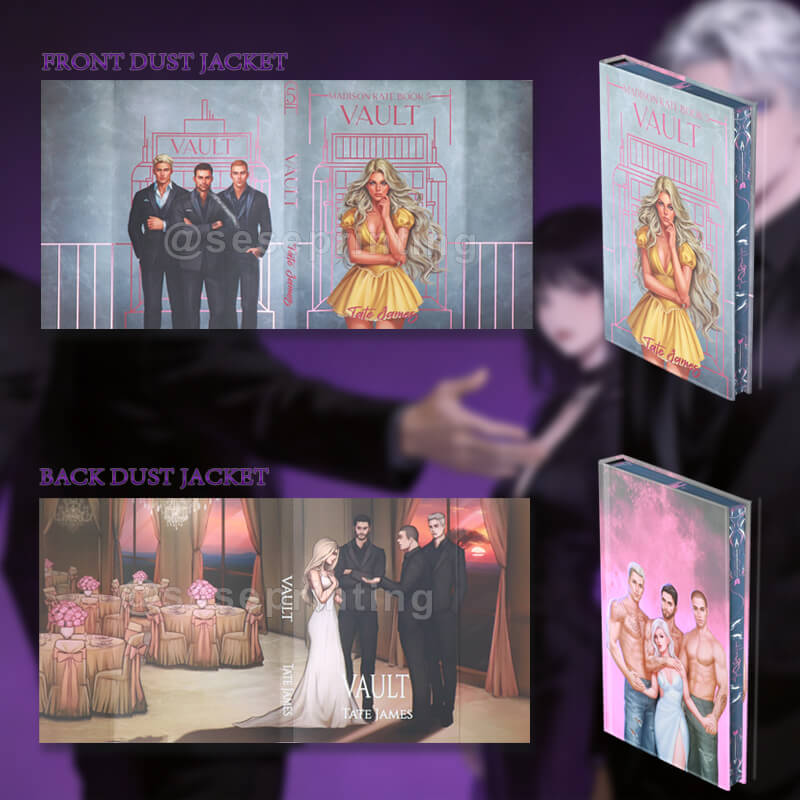 Luxury Hardcover Book: Pattern Sprayed Edges, Spot UV on Cover, Custom Dust Jackets