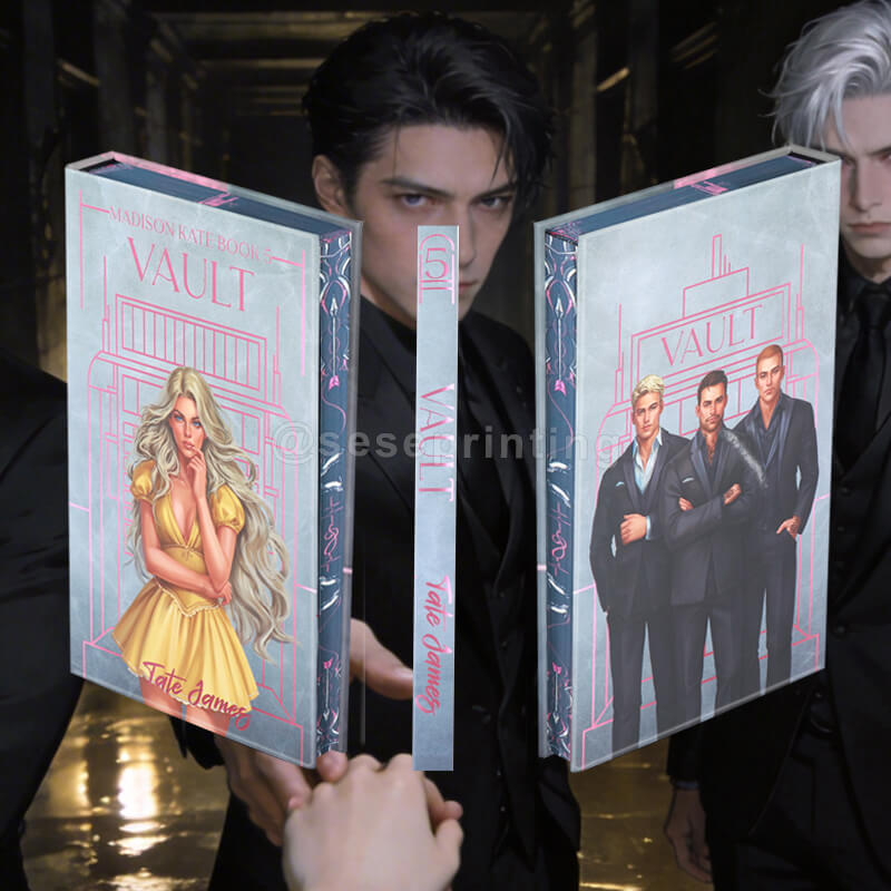 Luxury Hardcover Book: Pattern Sprayed Edges, Spot UV on Cover, Custom Dust Jackets