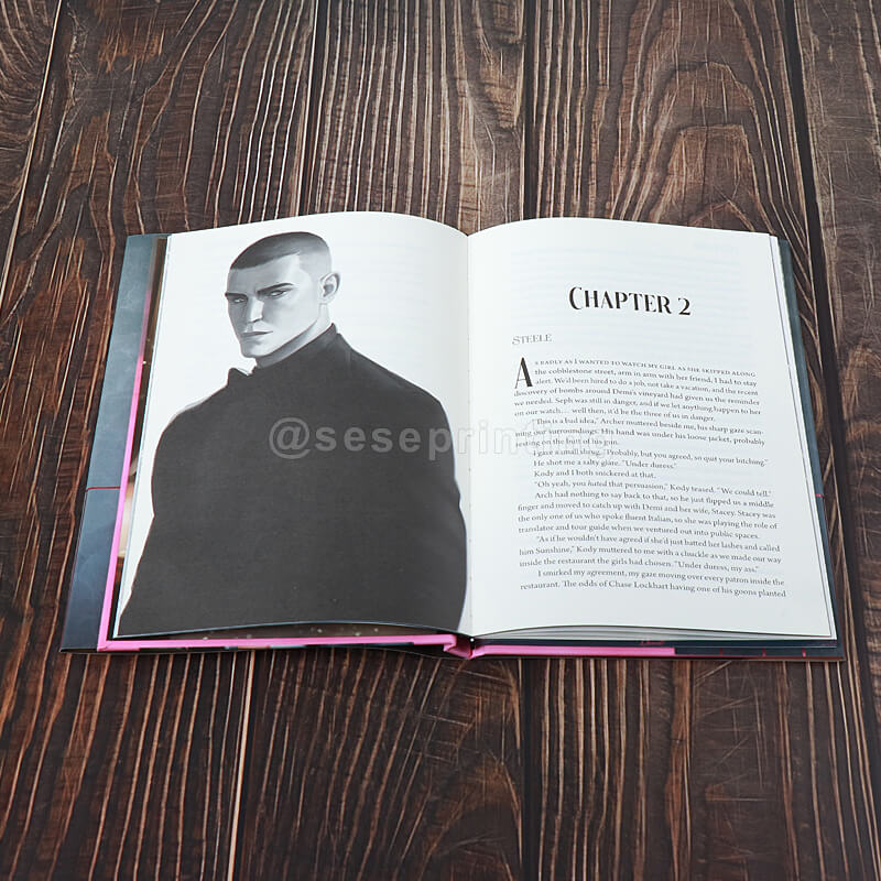 Luxury Hardcover Book: Pattern Sprayed Edges, Spot UV on Cover, Custom Dust Jackets