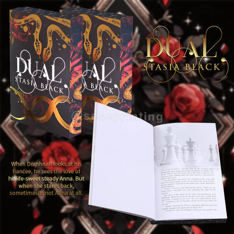 Perfect Binding Fiction Book with Sprayed Edges and Gold Foil on Paperback
