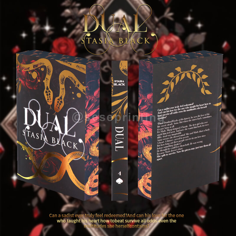 Perfect Binding Fiction Book with Sprayed Edges and Gold Foil on Paperback