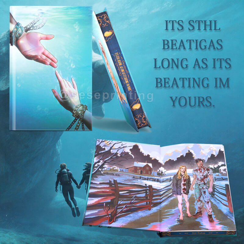 Custom Special Edition Books with Spot UV on Hardcover, Endpapers & Sprayed Edges
