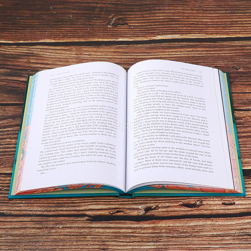 Foiled Design Hardcover Book with Sprayed Edges, Color Character Pages, Custom Endpapers