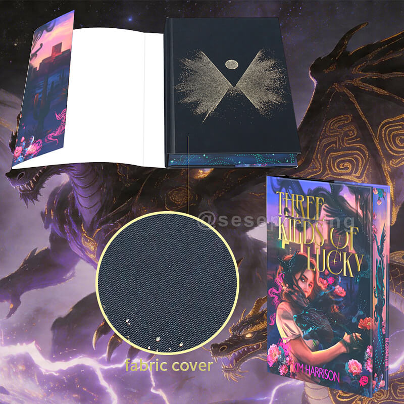 Book with Foil on Cloth Cover and Sprayed Pattern Edges, Foiling Embossed Dust Jacket