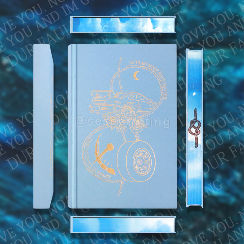 Cloth Bound Hardcover Romantasy Book with Sprayed Edges and Foiled Endpapers