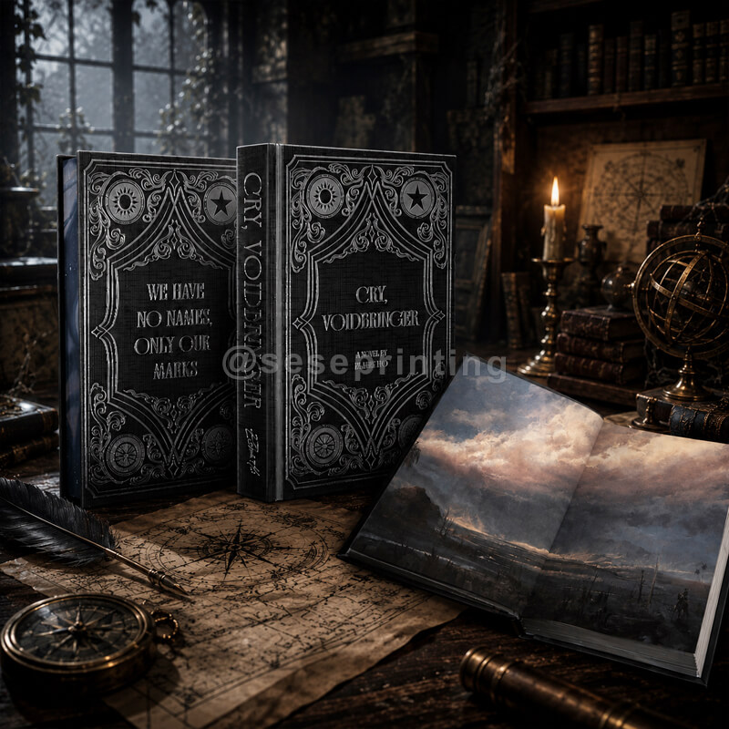 Limited Edition Hardcover with Foil Stamping, Debossing, Sprayed Edges and Custom Endpapers