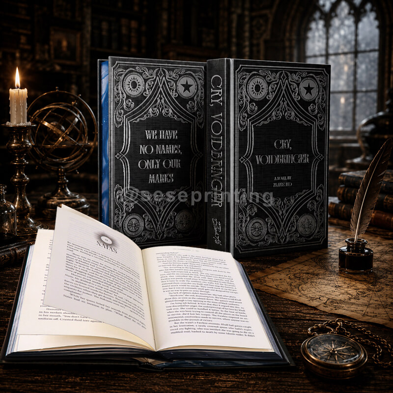 Limited Edition Hardcover with Foil Stamping, Debossing, Sprayed Edges and Custom Endpapers