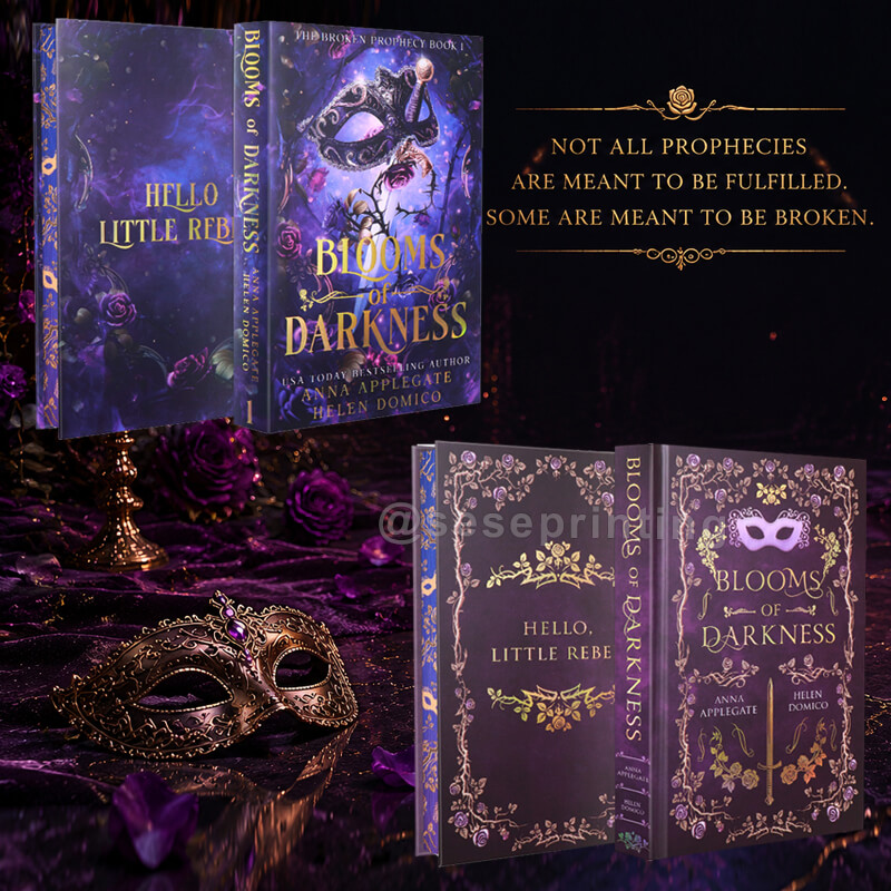 Dark Fantasy Novel with Custom Dust Jacket, Holographic Foil Stamping, Patterns Sprayed Edges