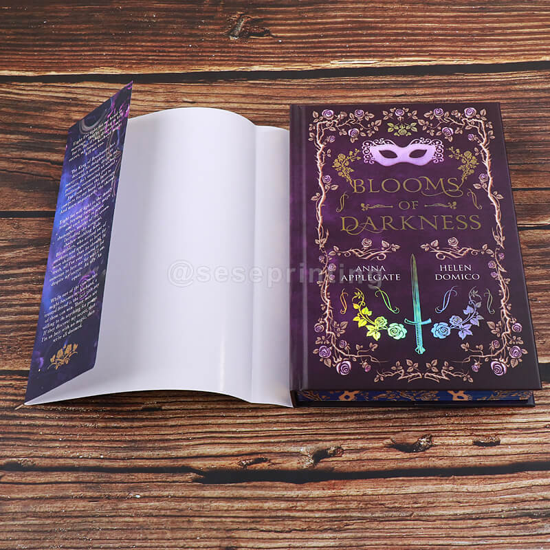 Custom Holographic Foil Hardcover Set with Dust Jackets, Sprayed Edges, Illustrated Endpapers