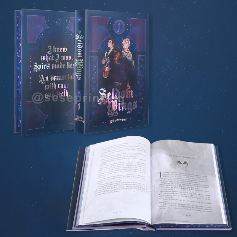 Premium Hardcover Book Printing with Holographic Foil, Custom Endpapers and Sprayed Edges