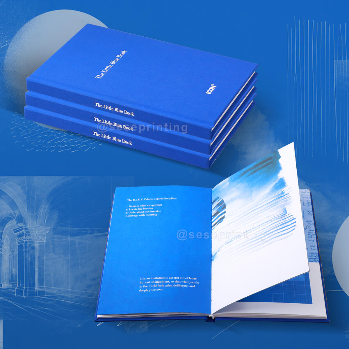 Luxury Cloth Bound Journal Book with Debossing Cover and Premium Journal Pages