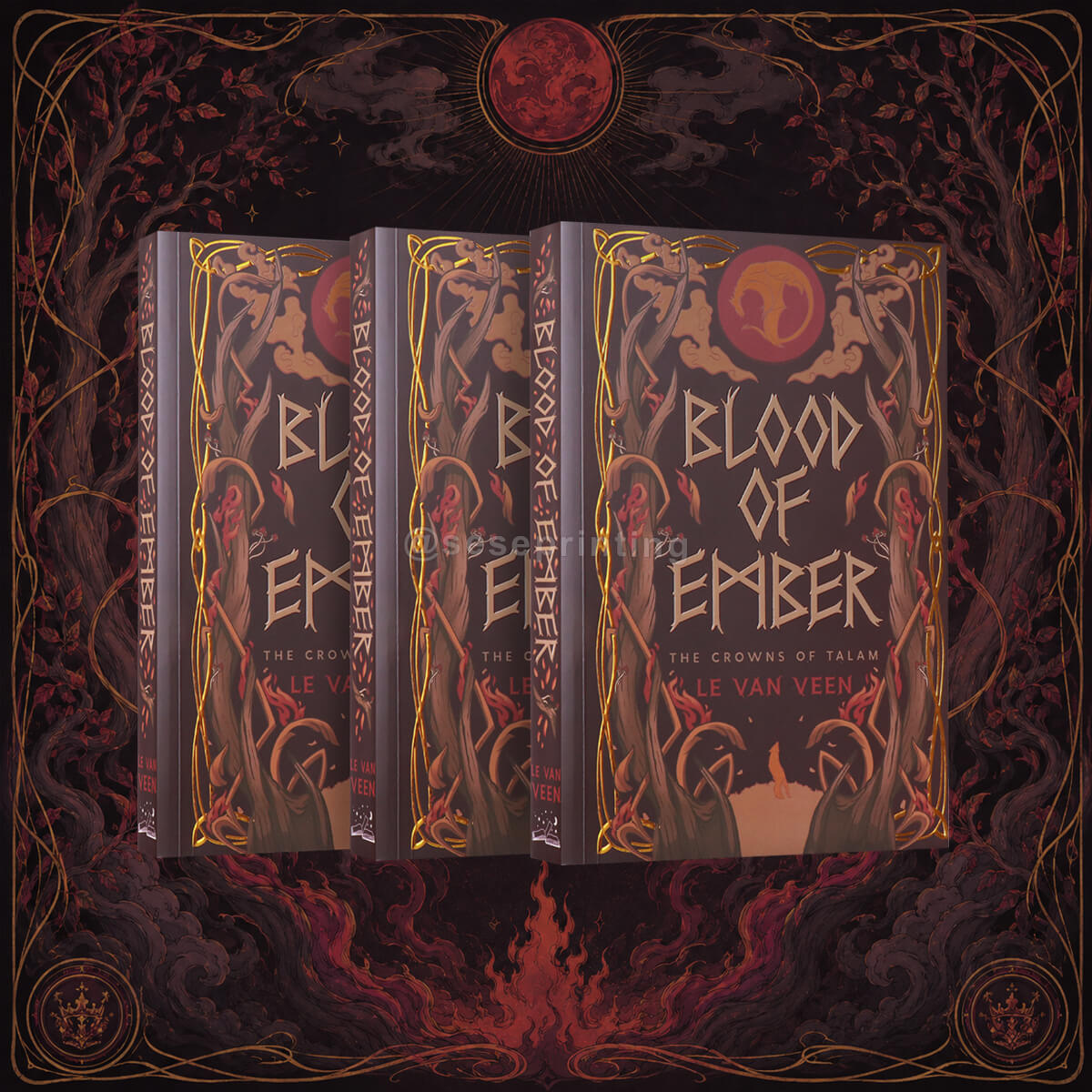 Fantasy Paperback Novel with Foil Embossing, Spot UV Cover, and Custom Sprayed Edges