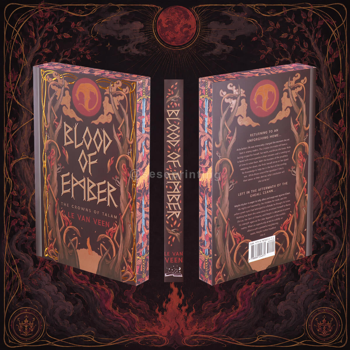 Fantasy Paperback Novel with Foil Embossing, Spot UV Cover, and Custom Sprayed Edges
