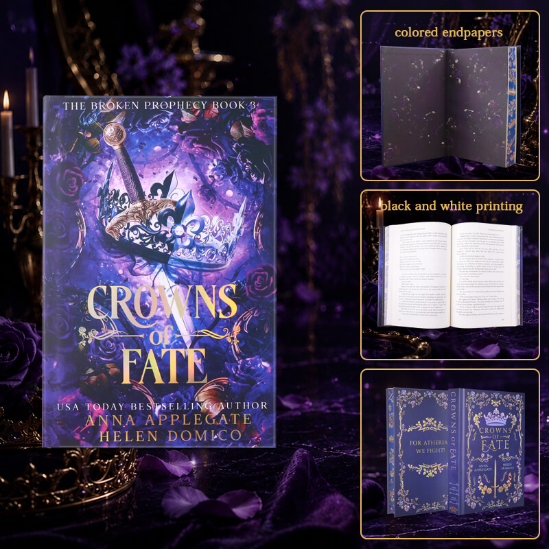 Luxury Fantasy Hardcover Book with Foil Cover, Sprayed Edges and Custom Endpapers