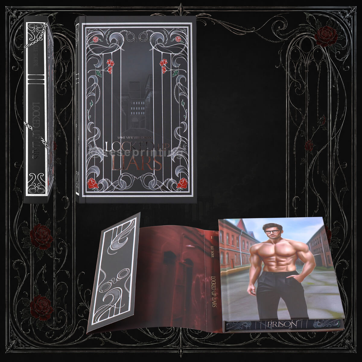 Custom Fantasy Hardcover Novel with Foil Dust Jacket, Spot UV Cover and Sprayed Edges