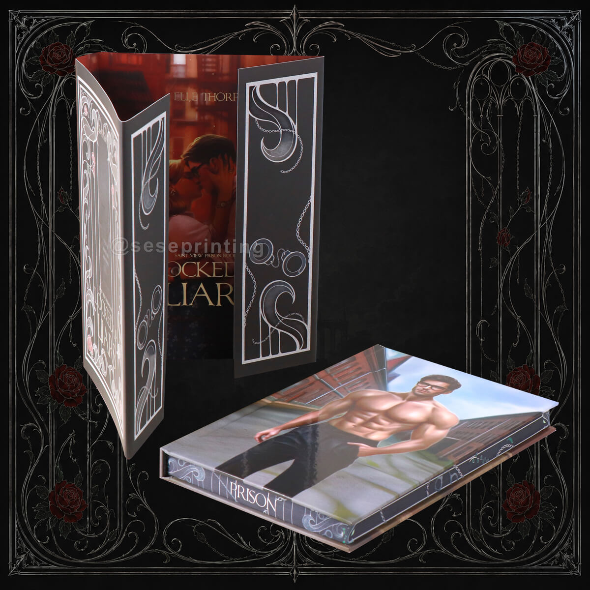 Custom Fantasy Hardcover Novel with Foil Dust Jacket, Spot UV Cover and Sprayed Edges