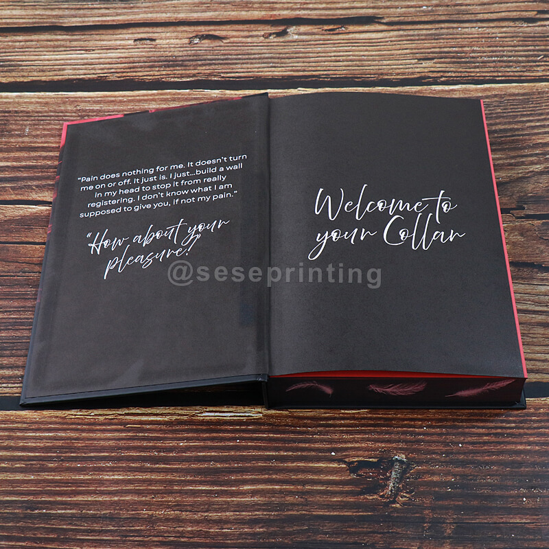 Red Interior Pages Collector Edition Book with Foil Cover, Sprayed Edges, Author Signed Page