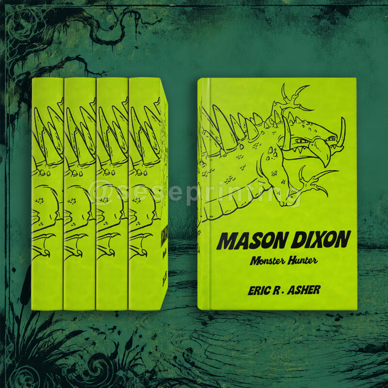 Premium Hardcover Book with Foil Leather Cover, Sprayed Edges and Custom Printed Endpapers