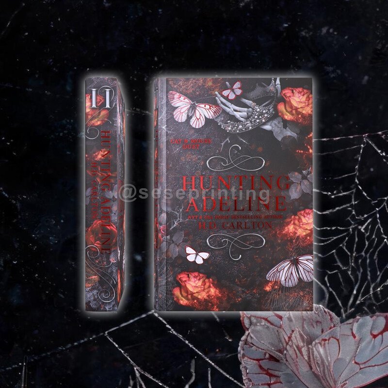 Hardcover Fantasy Book with Foil Cover, Patterned Sprayed Edges and Custom Endpapers