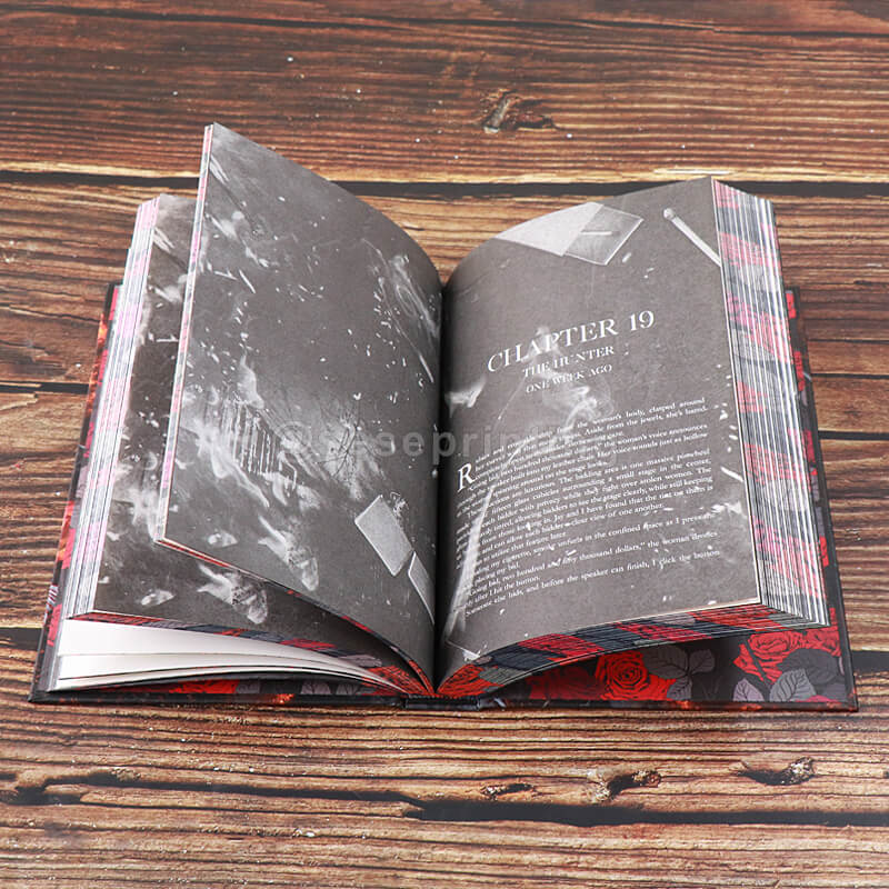 Hardcover Fantasy Book with Foil Cover, Patterned Sprayed Edges and Custom Endpapers
