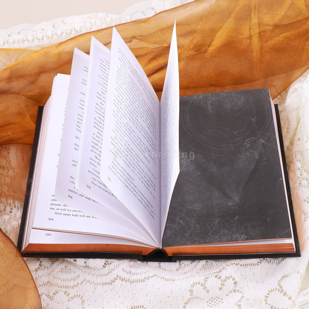 Premium Thriller Novel with Metallic Sprayed Edges, Matte Lamination Hardcovers, End Pages