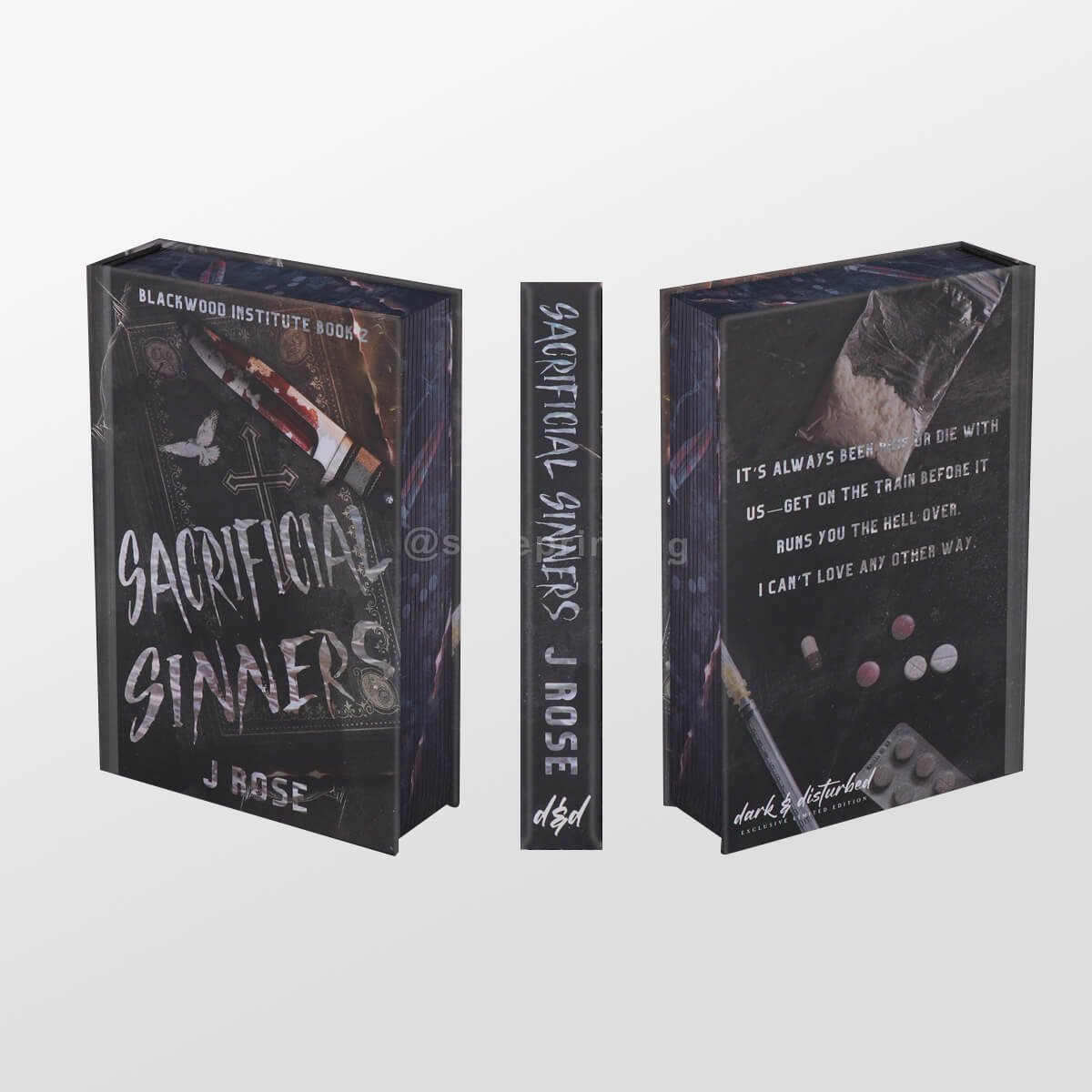 Black Pages with White Printing Hardback Books with Holographic Foil, Endpapers and Sprayed Edges