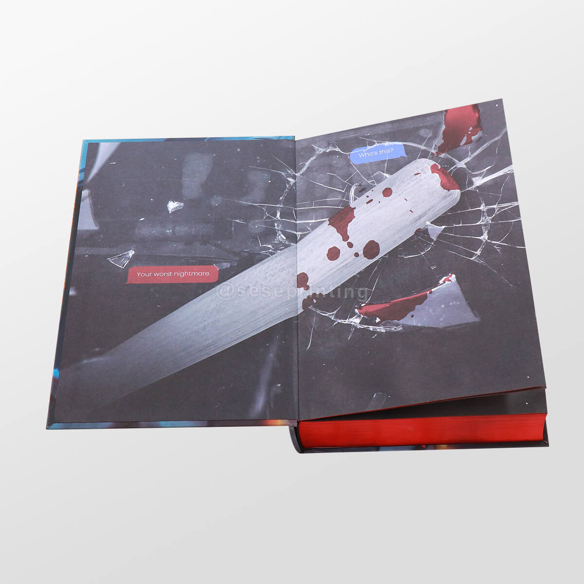 Special Edition Hardcover Book with Foil Covers, Black Pages with White Text, Sprayed Edges