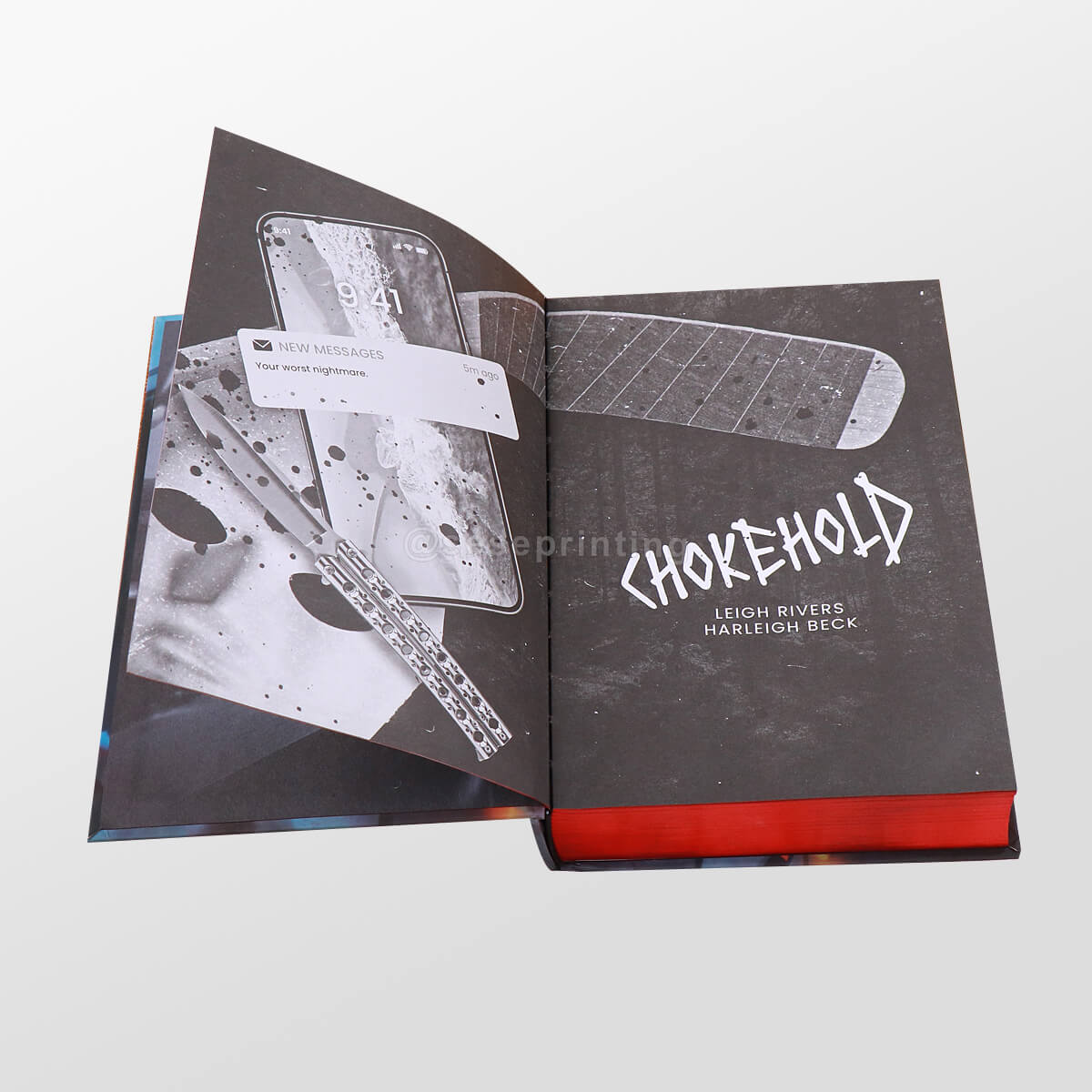 Special Edition Hardcover Book with Foil Covers, Black Pages with White Text, Sprayed Edges