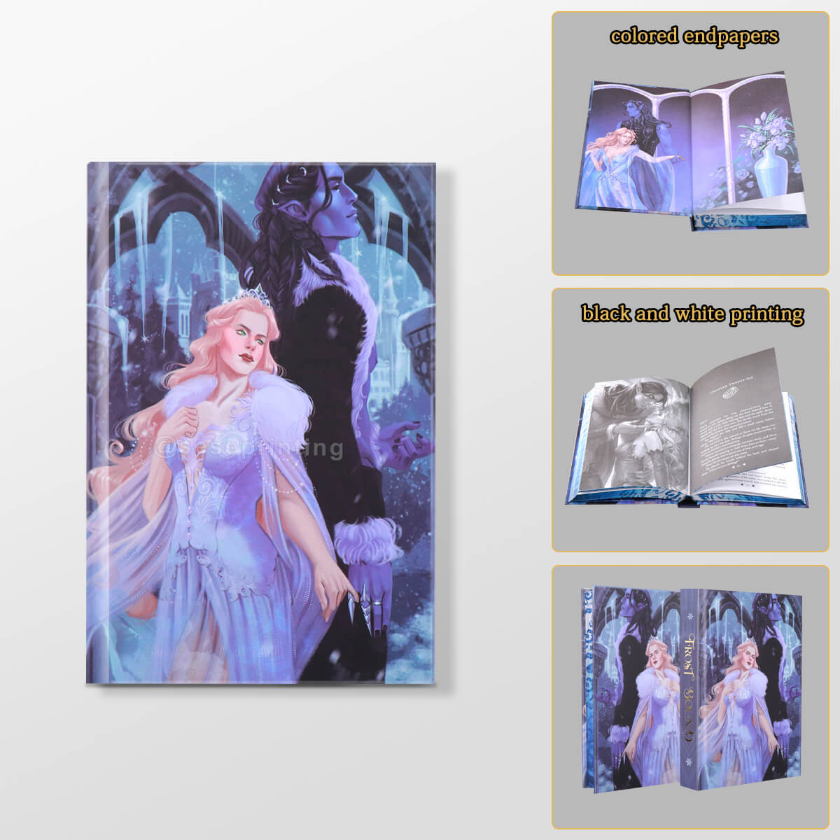 Special Edition Hardback Copies of My Fantasy Romance Printed Sprayed Edges, Character Endpapers