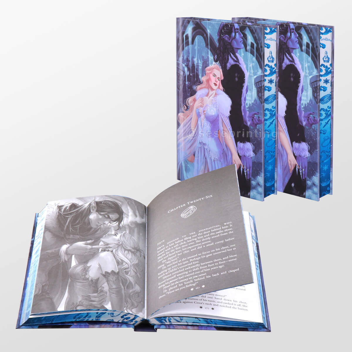 Special Edition Hardback Copies of My Fantasy Romance Printed Sprayed Edges, Character Endpapers